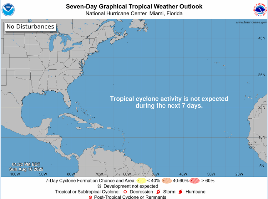 NOAA Hurricane Outlook heading into the week